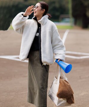  ストレッチコーデュロイ Iラインスカート