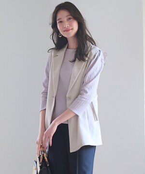  【洗える】テーラード ジレ