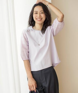  【WEB限定カラーあり】スムースジャージー 刺繍スリーブ カットソー