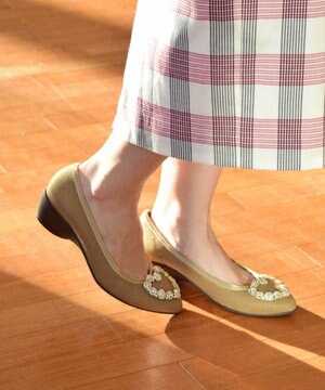  【Bridget Birkin walk】ハートビジューウォーキングパンプス