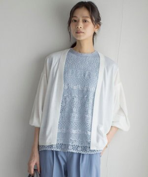  シアーニットドルマンカーディガン