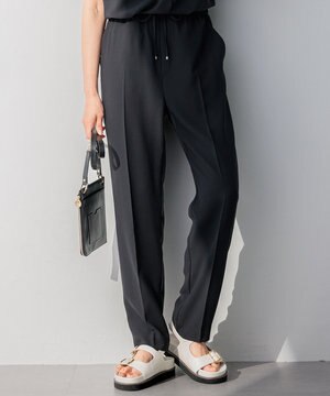  【新色追加/洗える】ストレッチジョーゼット テーパード パンツ