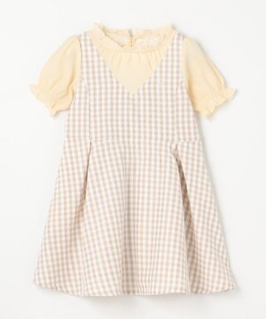  【100㎝】ギンガムドッキング  ワンピース