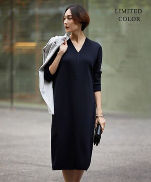 【洗える】 シンセティックフルニードル Vネックワンピース