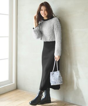  【2SET】シャギー ニット × ワンピース セット