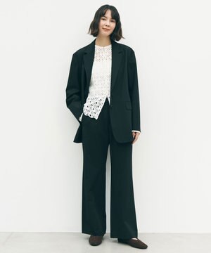  【セットアップ着用可/ウエストゴム】マイビューティ セミフレアパンツ