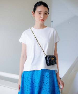 【汗ジミ防止・撥水】GIZAプレーティング天竺フレンチスリーブ カットソー