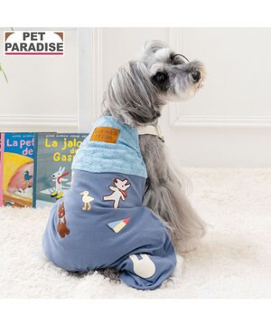  リサとガスパール 刺繍レース オーバーオール 小型犬
