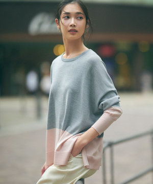 【WEB限定カラーあり/洗える】ウーステッドウール ビッグシルエット ニット