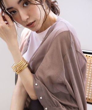  【洗える・2WAY】シアーニット カーディガン