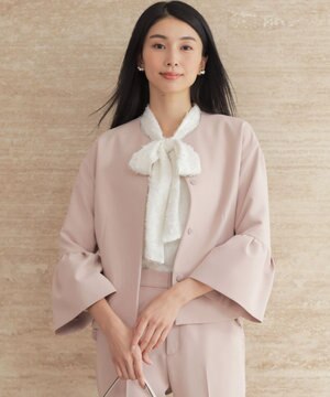  【KUMIKYOKU NAVY】コンフォータブルドレープ フレアスリーブジャケット