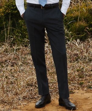  ロングセラー【洗える/折り目加工/シワになりにくい/ウエストアジャスター】ウォッシャブル サマーウール100％パンツ_定番色(ノータック)23/24年モデル