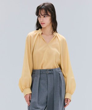 【洗える】MOYE / シアーウールパフスリーブブラウス