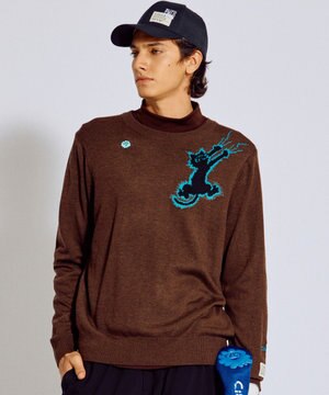 【MEN】Spark cat クルーネックニット ゴルフ
