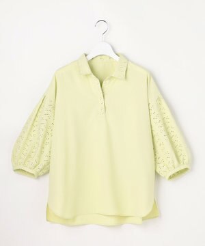  レースパフスリーブ シャツ