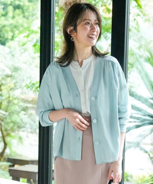 シアーギャザー カーディガン