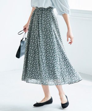 【洗える】プティフルールプリント スカート