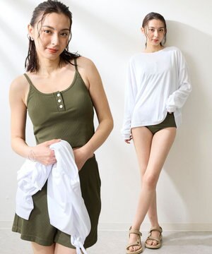  【ocean pacific】ラッシュガード付き水着4点セット キャミデザイン