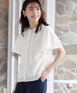  【セットアップ対応・洗える】シアーチェックブラウス