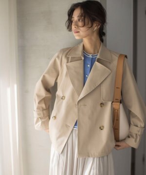  【WEB限定】コットンライクツイル ショートトレンチコート