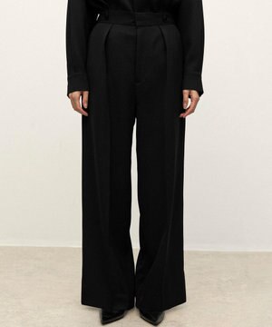 【ReNAVE】ウォッシャブルツイル ワイドタックパンツ