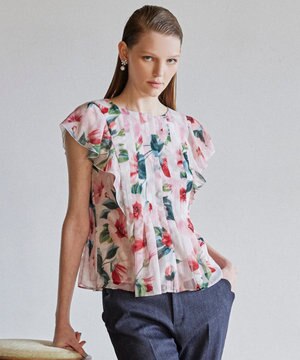  【洗える・消臭】FULL BLOOM PEONY BLOUSE ブラウス