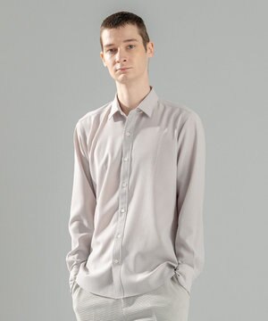  新素材【シワになりにくい】テクノボイルストレッチ レギュラーカラーシャツ
