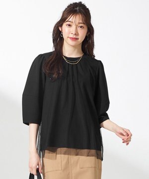 【洗える】カットジョーゼットチュール トップス