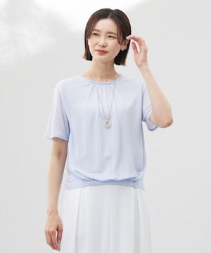  【洗える】ミラノ風天竺シアー カットソー