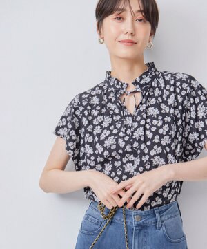  【前後着用可】ギャザーライトデシン ブラウス