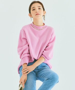 【素敵なあの人掲載】ウールカシミヤブレンドバルキー モックネック ニット