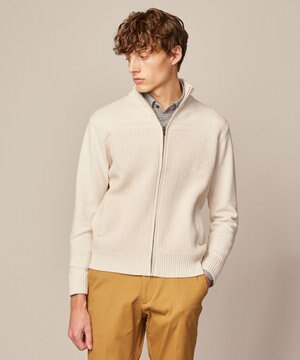  【キングサイズ・洗える】コットンバルキーニットブルゾン