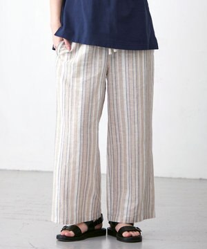  【WOMEN】コットンリネン　ワイドパンツ