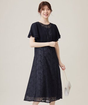  【Lily Calin】ナローフレアレース ドレス