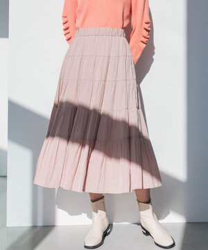 ギャザーライトデシン ティアードスカート