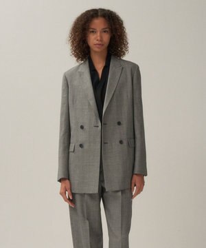  WOOL LINEN SHARKSKIN | ダブルジャケット