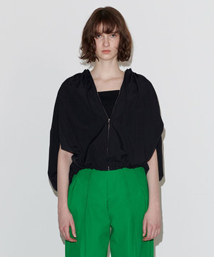 【Nave 洗える】ソフトタフタ スリットスリーブ ブルゾン