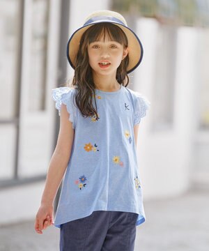  【150-160㎝】フラワーエンブロイダリー チュニック