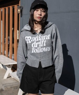  グラフィックジャガードニットZIPパーカー