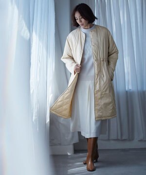  【洗える/リバーシブル】ブライトキルト リバーシブルコート