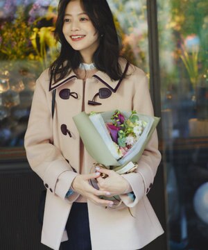  バイカラーダッフル ウールコート