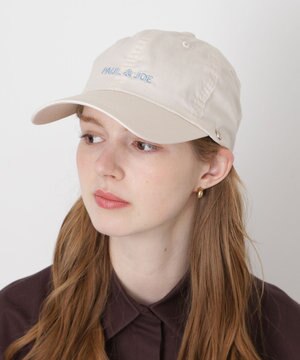  PAUL&JOE ACCESSOIRES(ポール&ジョー）ロゴ入り 深キャップ 帽子 ネコチャーム付 UVカット