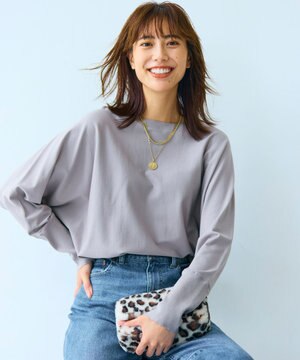  【洗える/ご好評につきカラー追加】ヴィスコースストレッチ ドルマン ニット