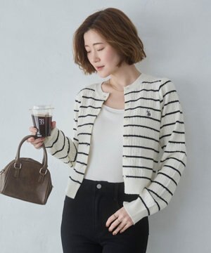  【26年春新作】別注USPOLOケーブルニットカーデ