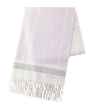  FURLA ウール超大判ブロックチェックラメストール/幅70cm