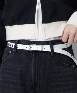  Lスクエアスタッズ細ベルト