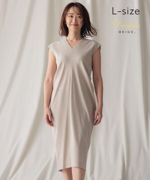  【L-size】CINDY / Vネックドレス