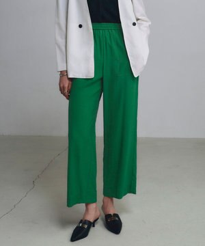 【人気のため新色追加・接触冷感・洗える】 ワッシャーツイル ワイドストレートパンツ