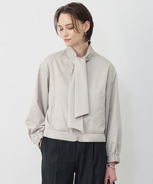  【先行予約・2WAY】 ダルグロッシーサテン ボウタイ付きブルゾン