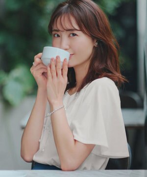  【おのののかさん着用】「サマケア」キーネックフレアスリーブトップス